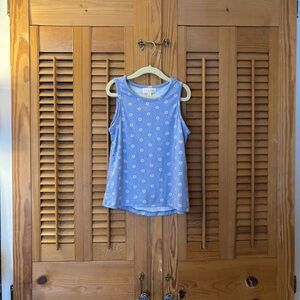 btween Light Blue Floral Tank Top